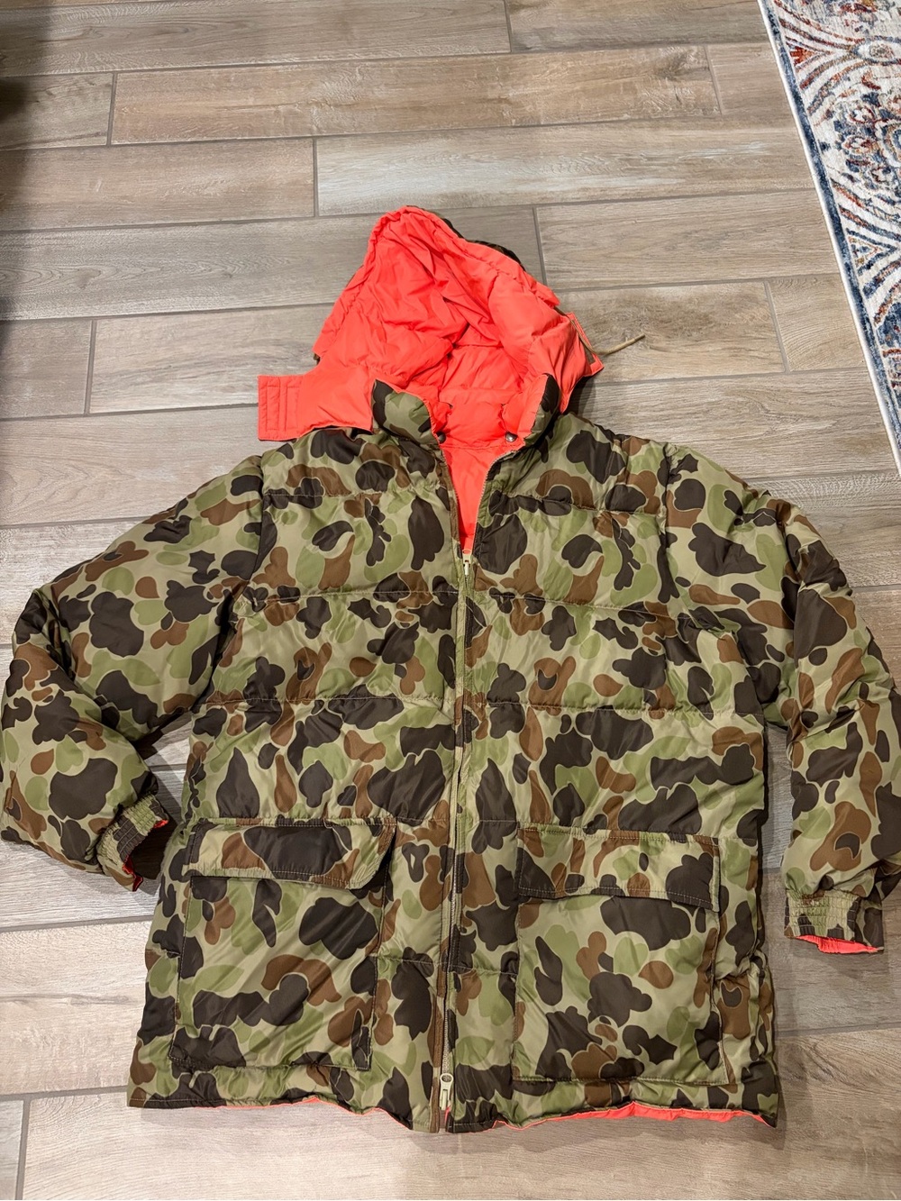Cabela's camouflage goose down hunting jacket Large Reversible